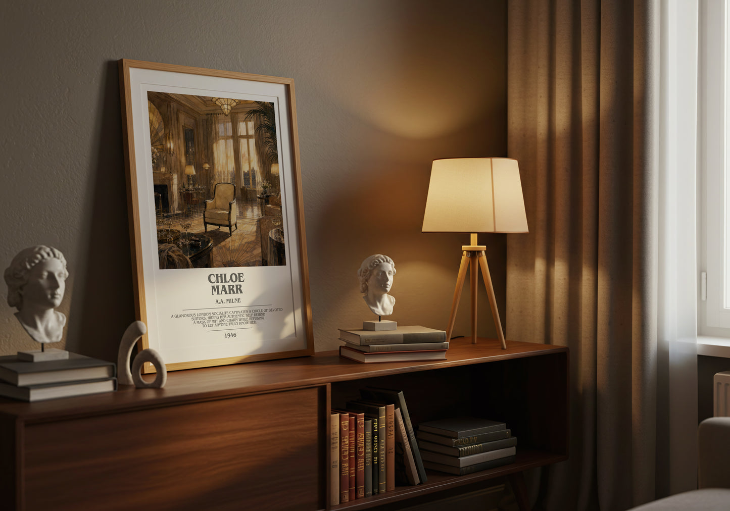 Chloe Marr bookish book poster framed on wall – literary fiction wall art