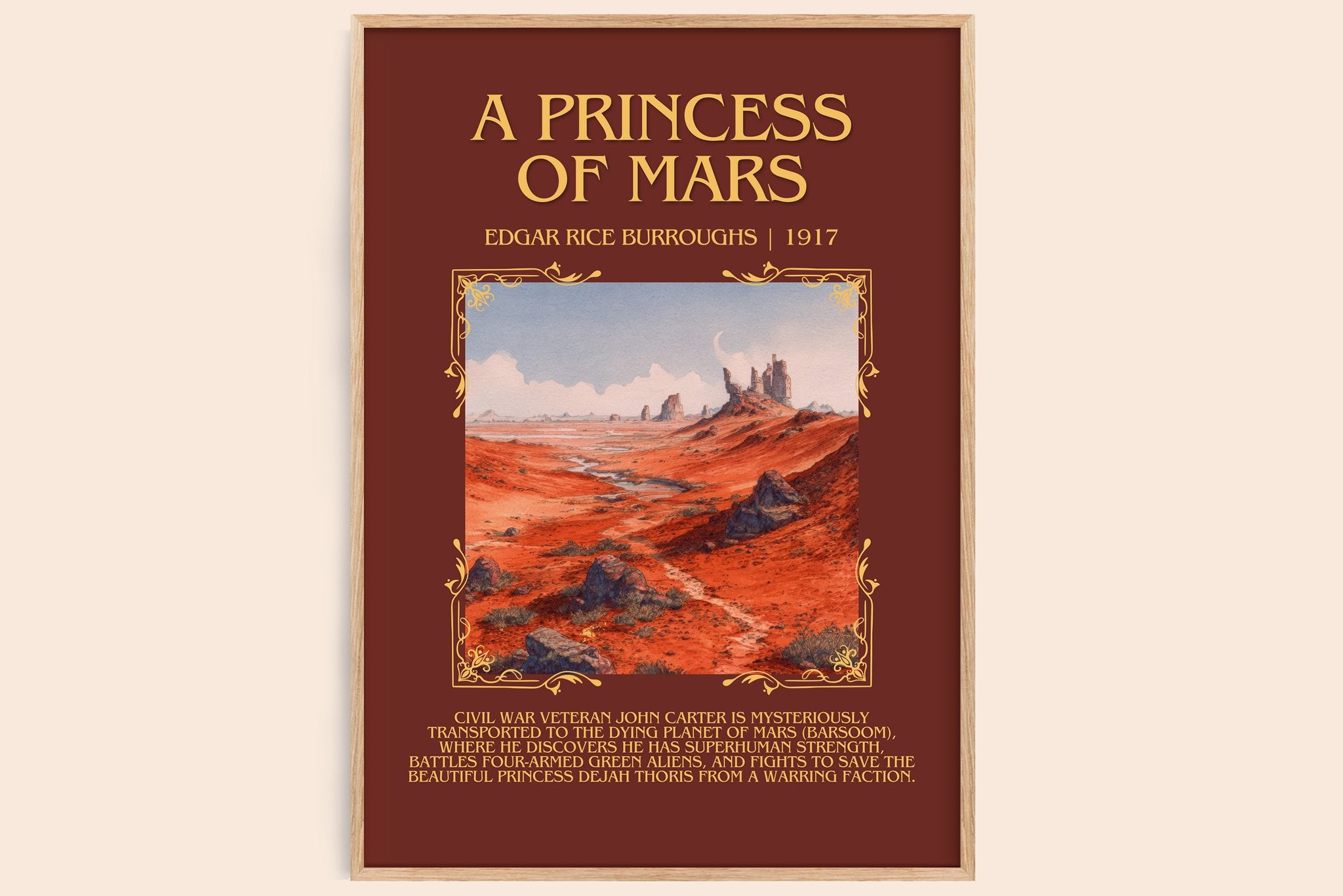 A Princess Of Mars Minimalist Book Poster by Edgar Rice Burroughs