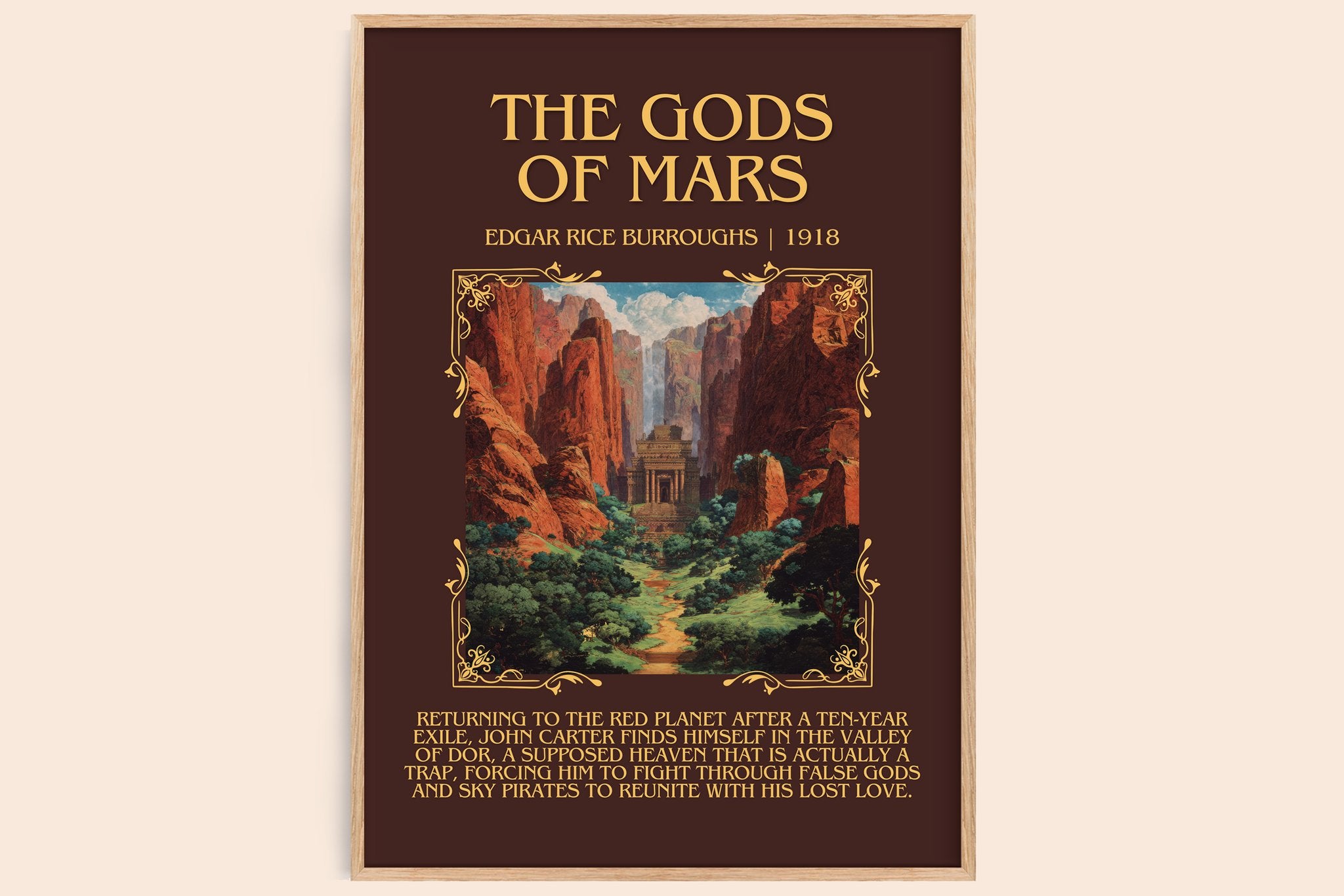 The Gods Of Mars Minimalist Book Poster by Edgar Rice Burroughs