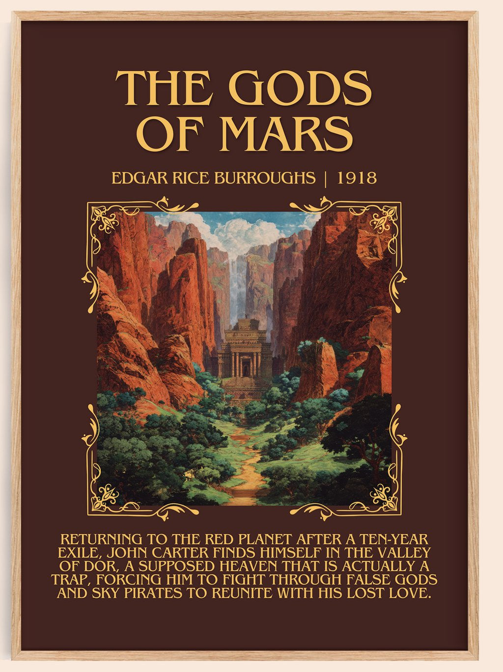 The Gods Of Mars Minimalist Book Poster by Edgar Rice Burroughs – book poster