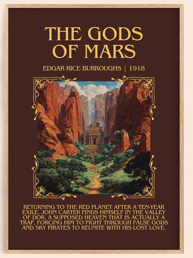 The Gods Of Mars Minimalist Book Poster by Edgar Rice Burroughs