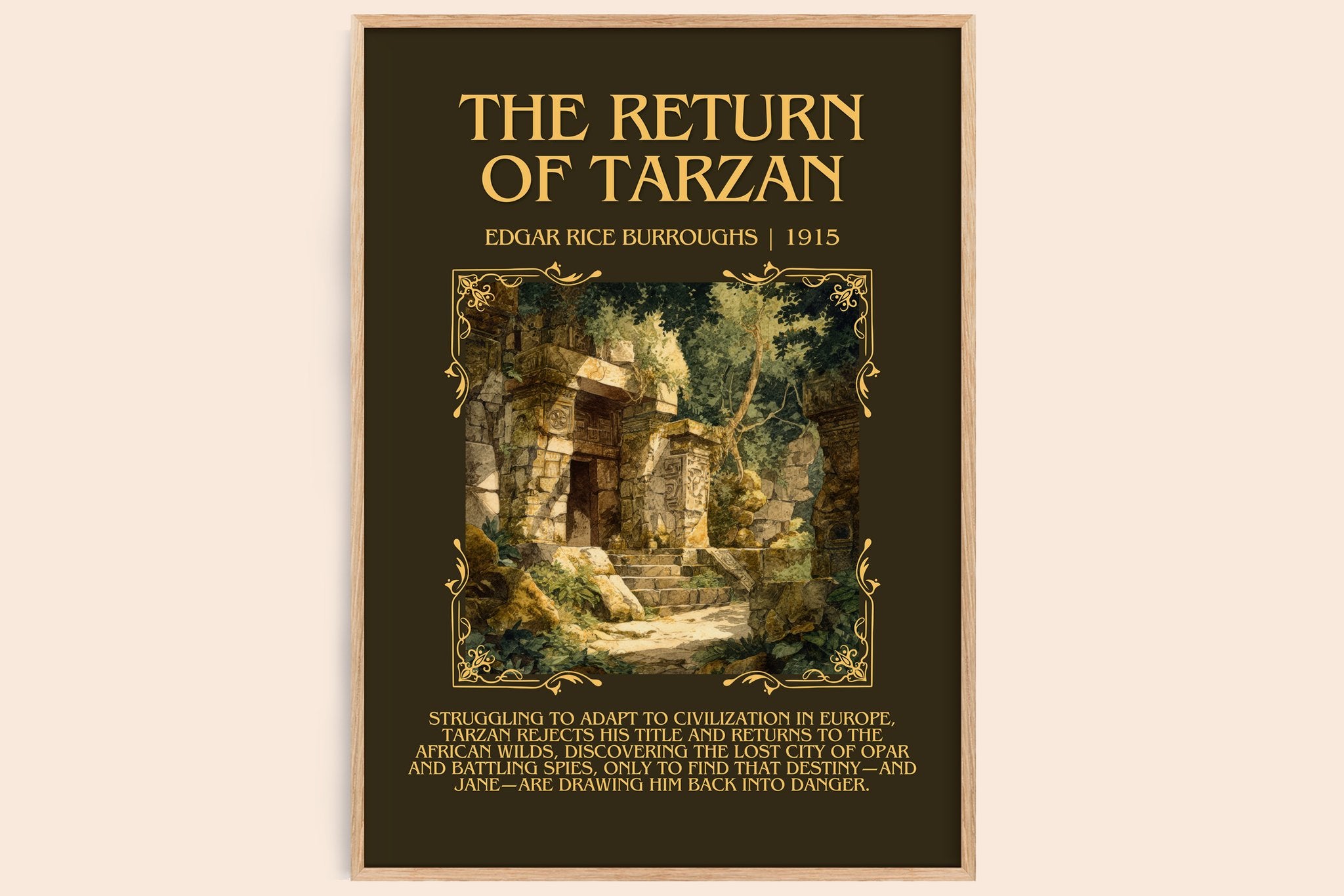 The Return Of Tarzan Minimalist Book Poster by Edgar Rice Burroughs