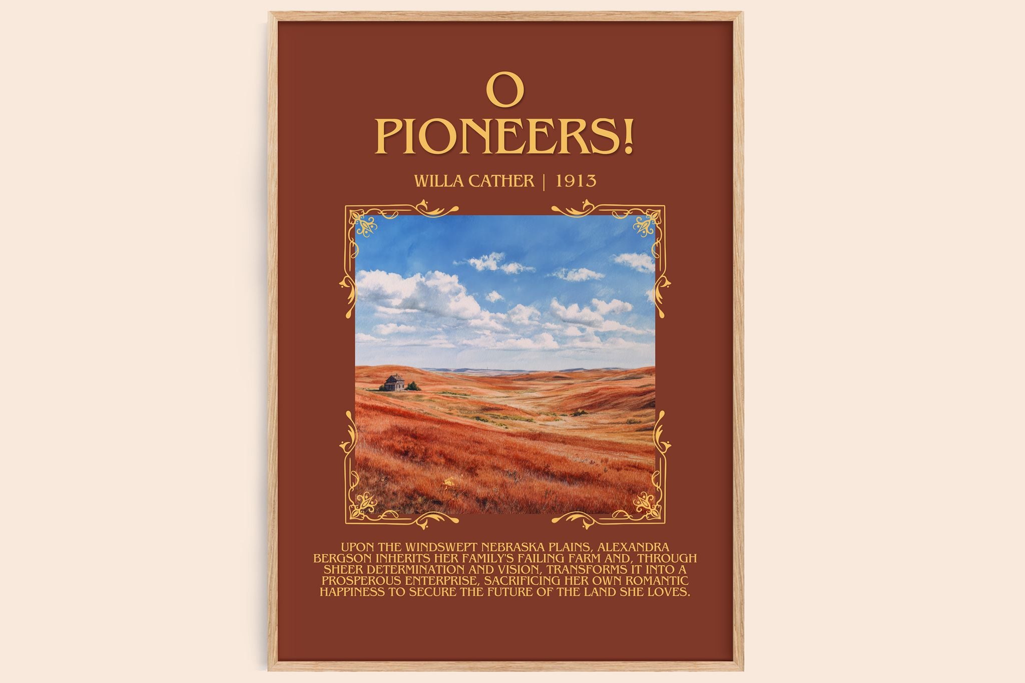 O Pioneers! Minimalist Book Poster by Willa Cather