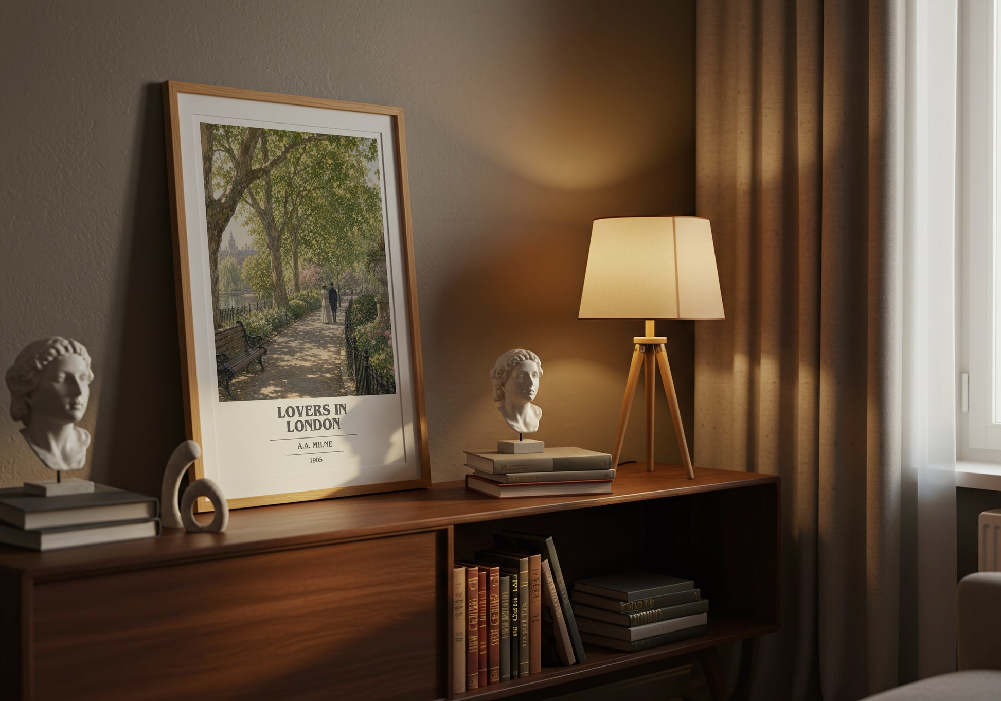 Lovers In London book cover book poster framed on wall – romance wall art