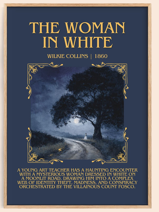 The Woman In White Minimalist Book Poster by Wilkie Collins