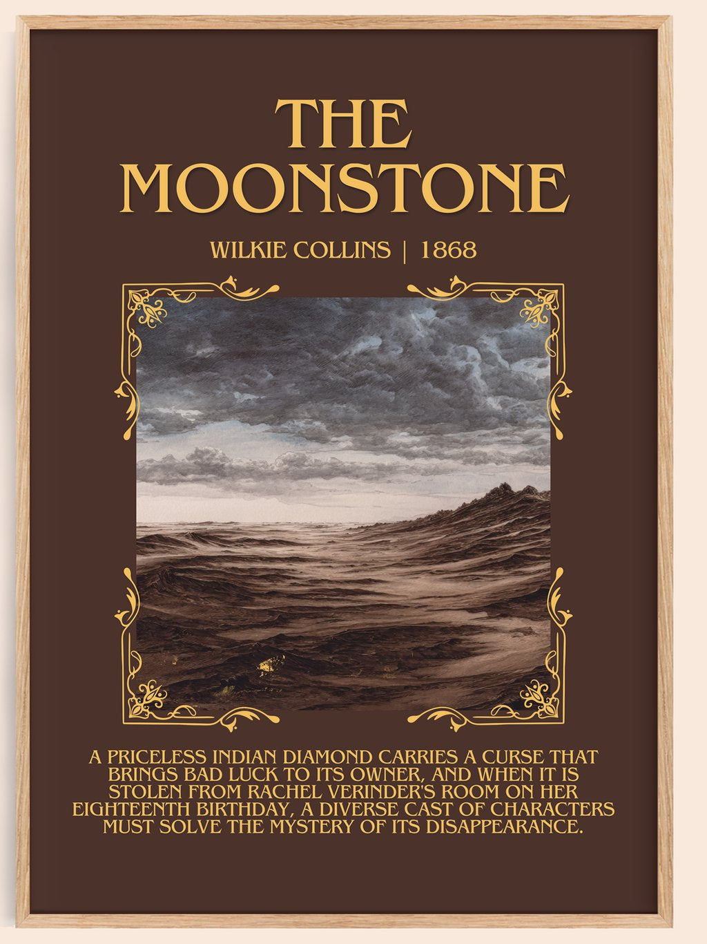 The Moonstone Minimalist Book Poster by Wilkie Collins – book poster