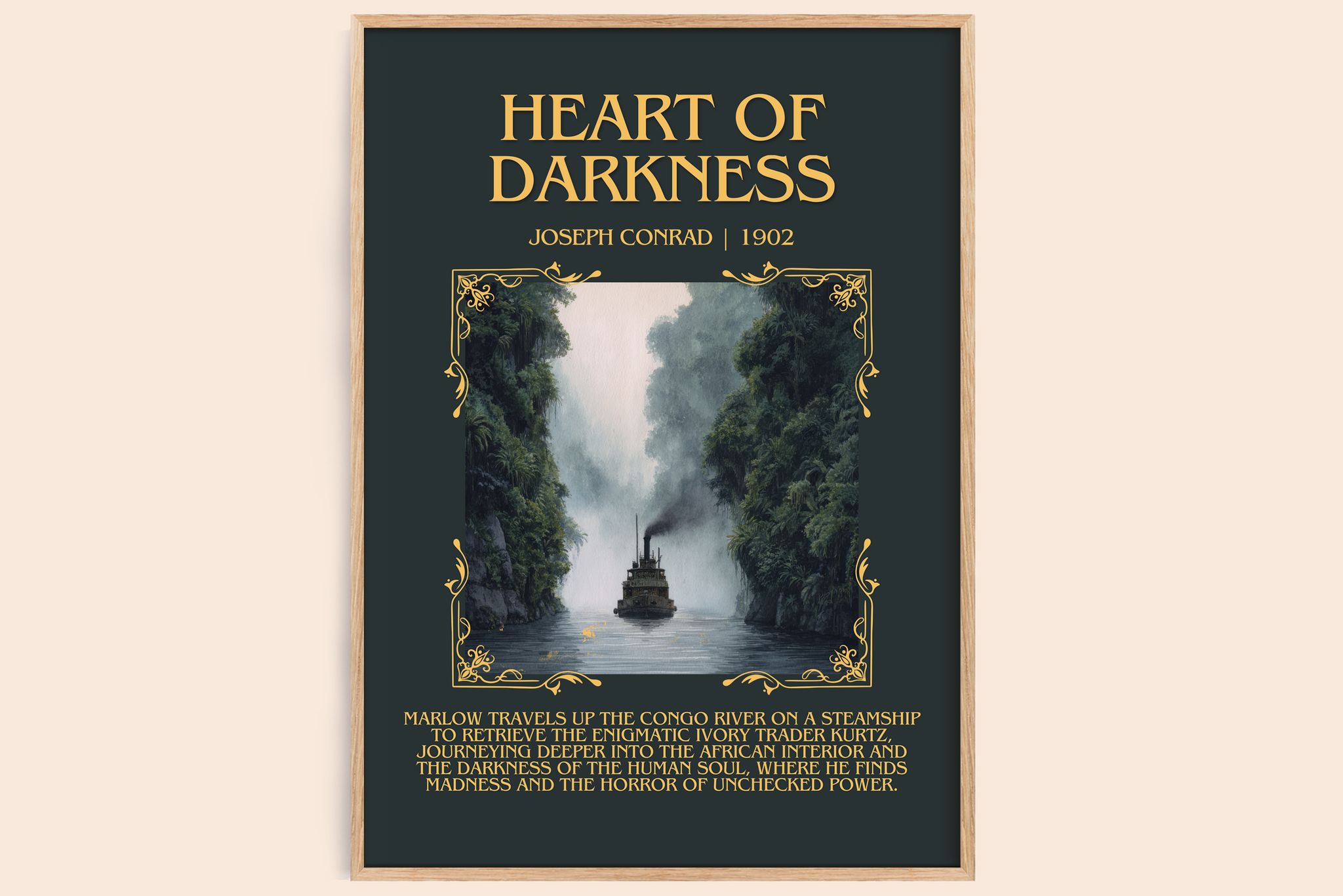 Heart Of Darkness Minimalist Book Poster by Joseph Conrad