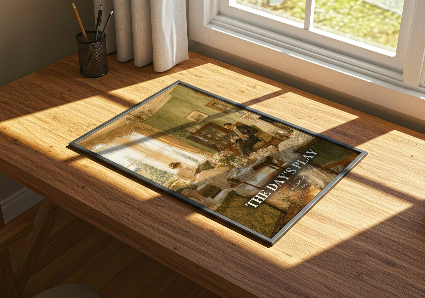 The Day'S Play watercolour book poster framed on wall – non fiction wall art