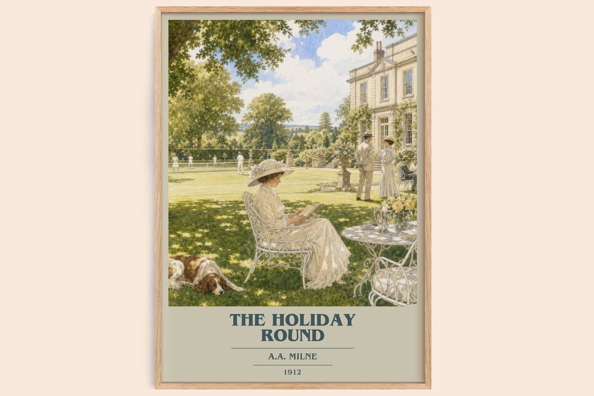 The Holiday Round book cover book poster by A.A. Milne – framed literary art print