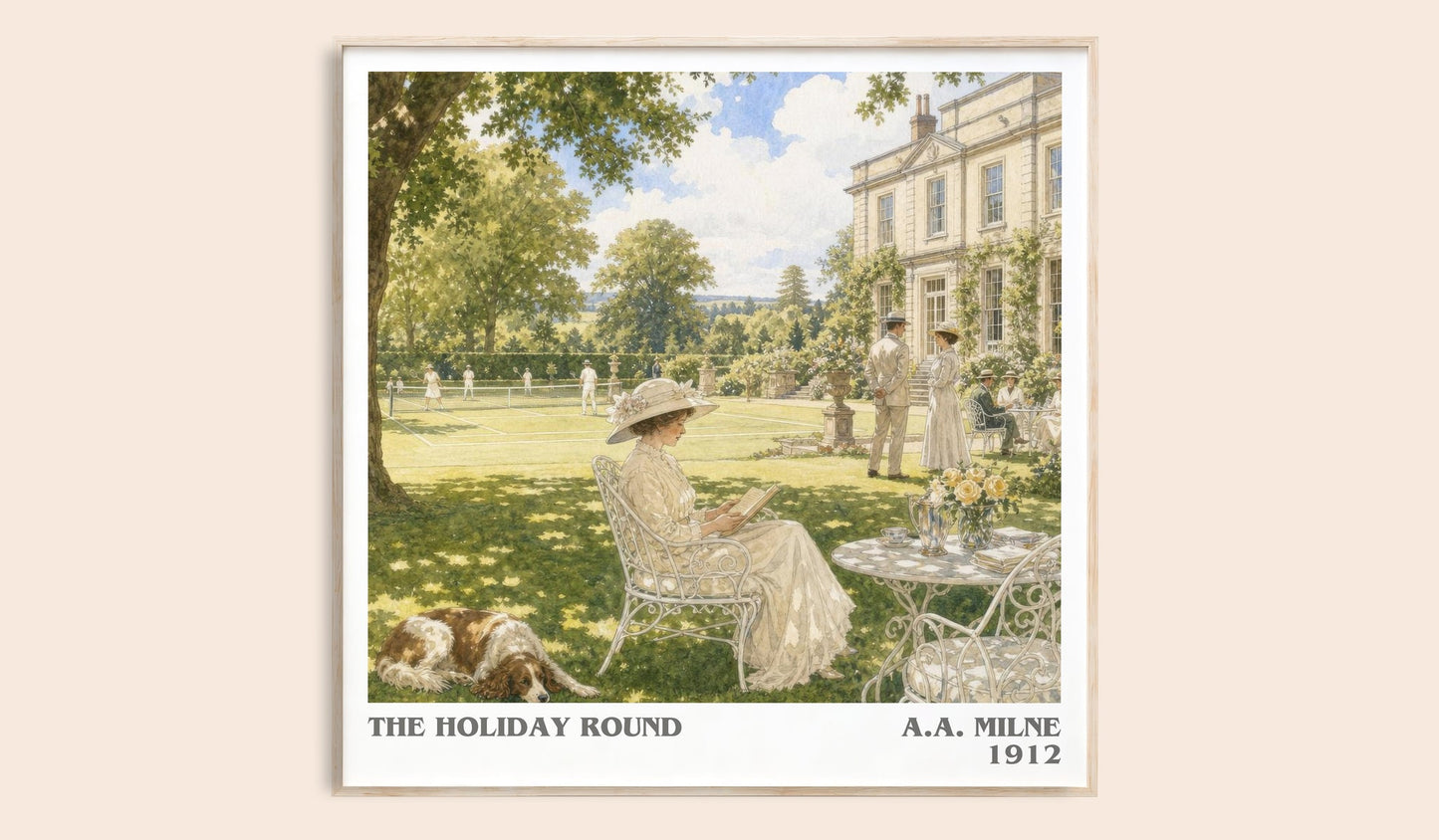 The Holiday Round literary book poster by A.A. Milne – framed literary art print