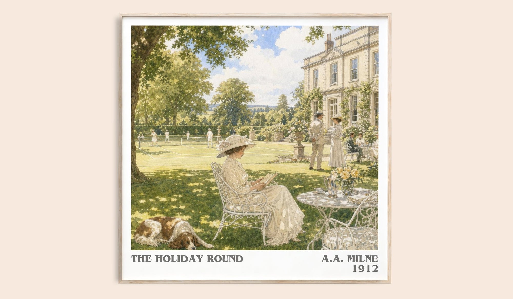 The Holiday Round literary book poster by A.A. Milne – framed literary art print