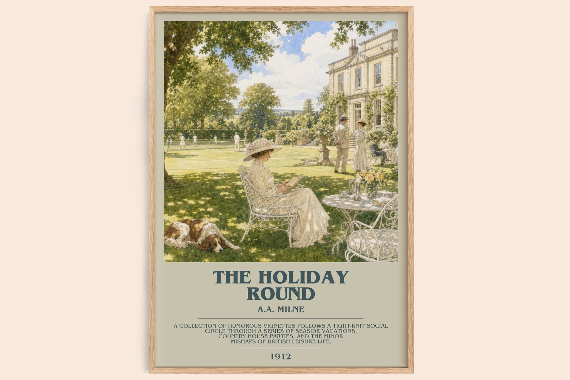 The Holiday Round bookish book poster by A.A. Milne – framed literary art print