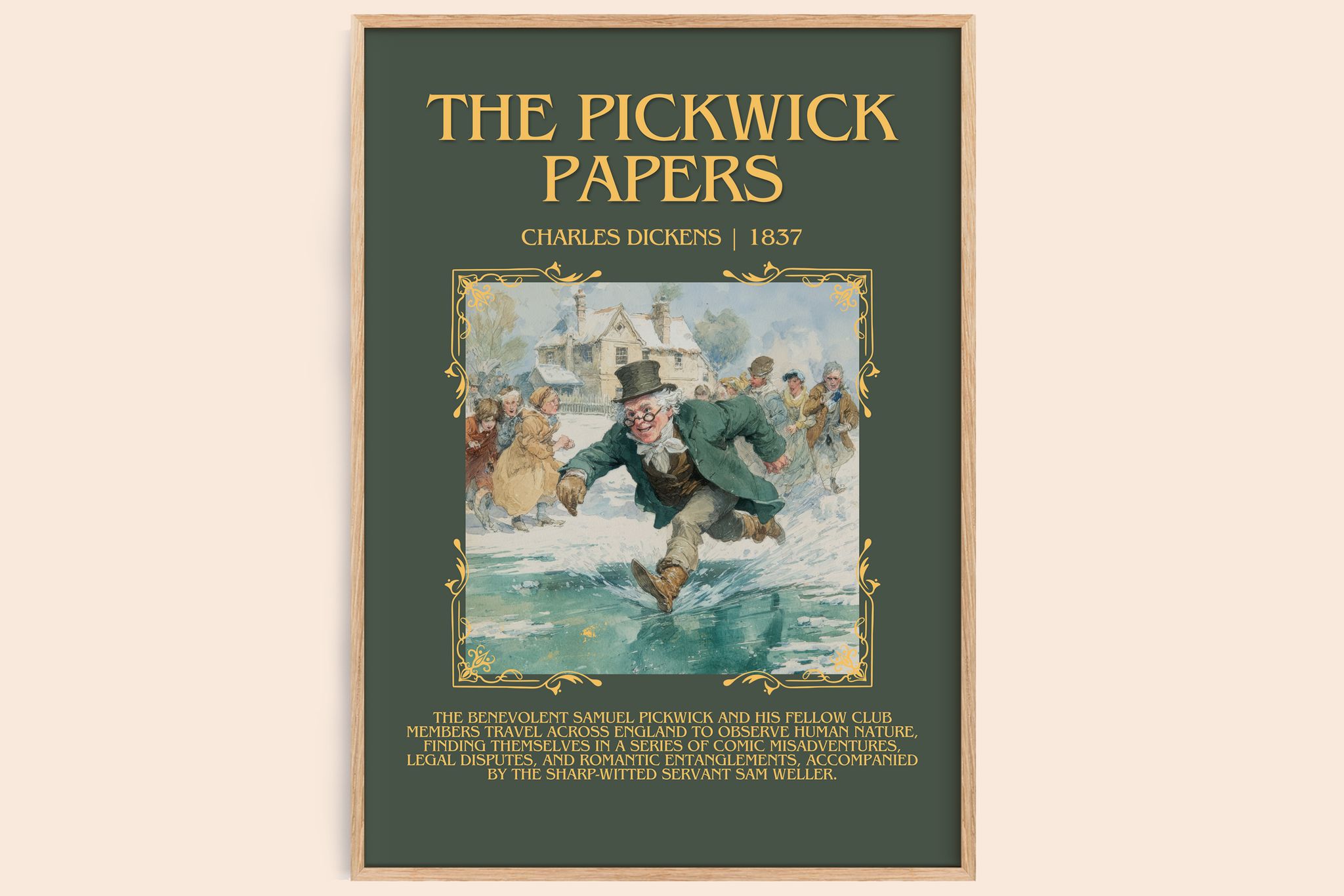 The Pickwick Papers Minimalist Book Poster by Charles Dickens