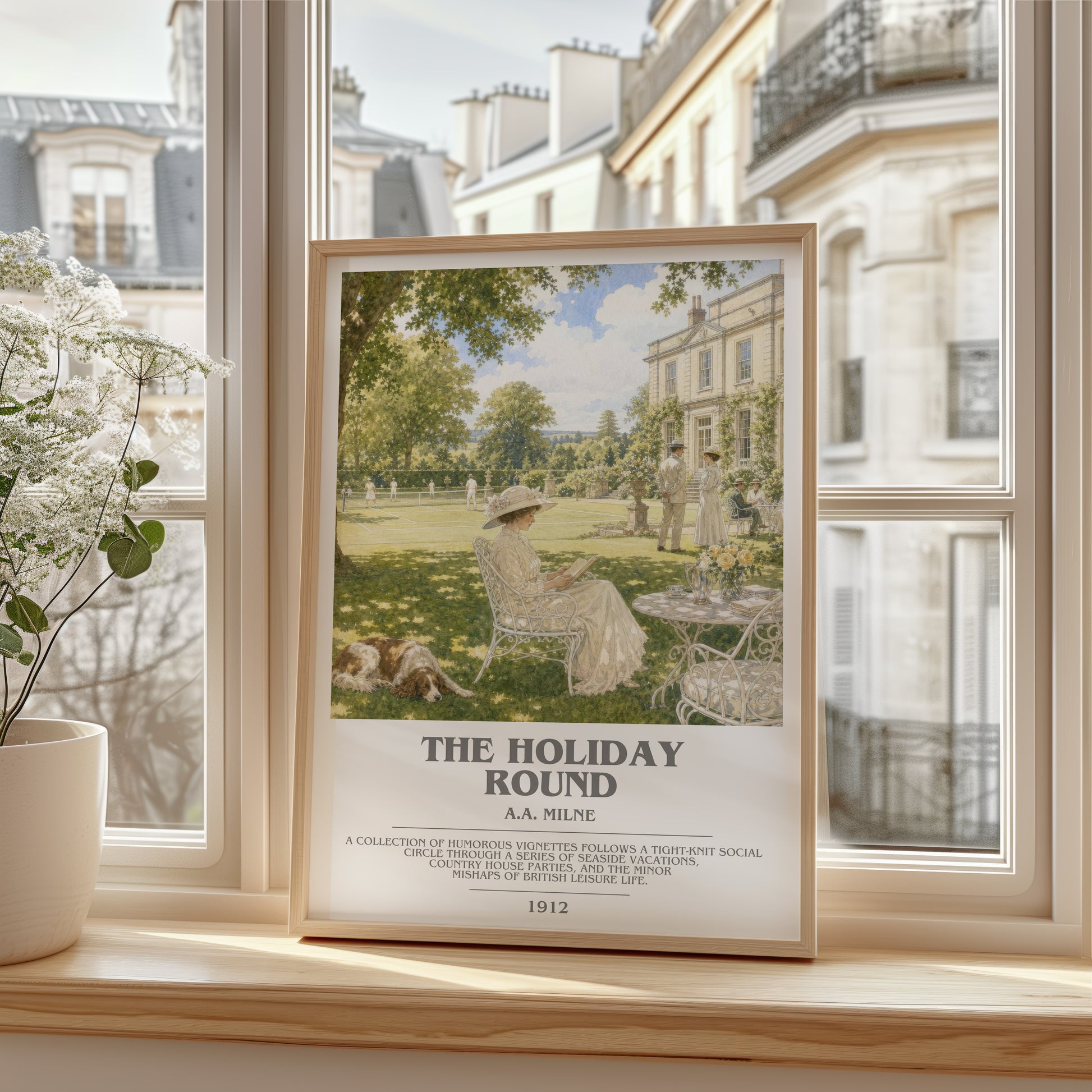 The Holiday Round bookish poster colour and style options – A.A. Milne book art