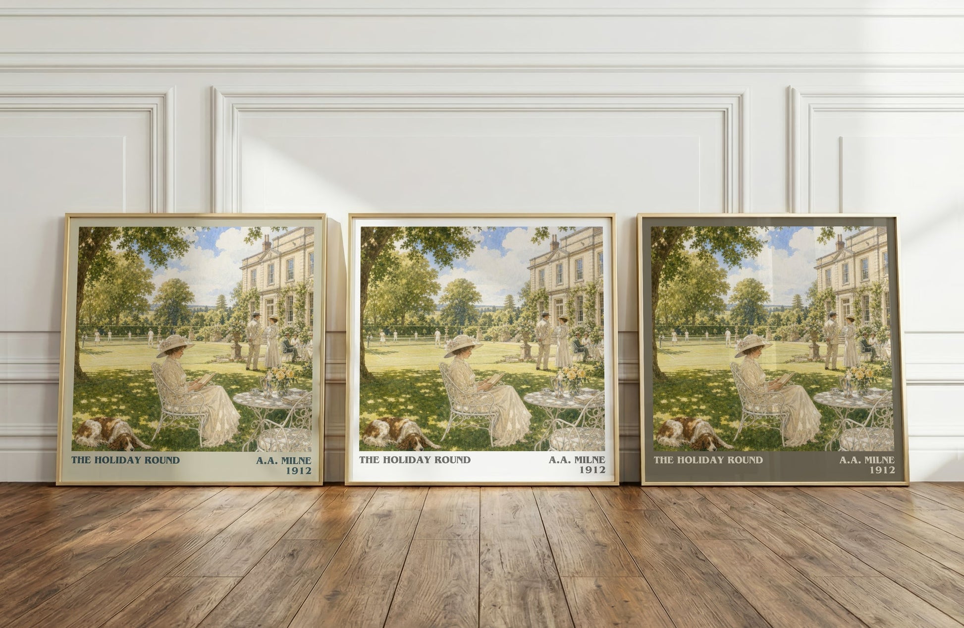 The Holiday Round literary art print colour and style options – A.A. Milne book art