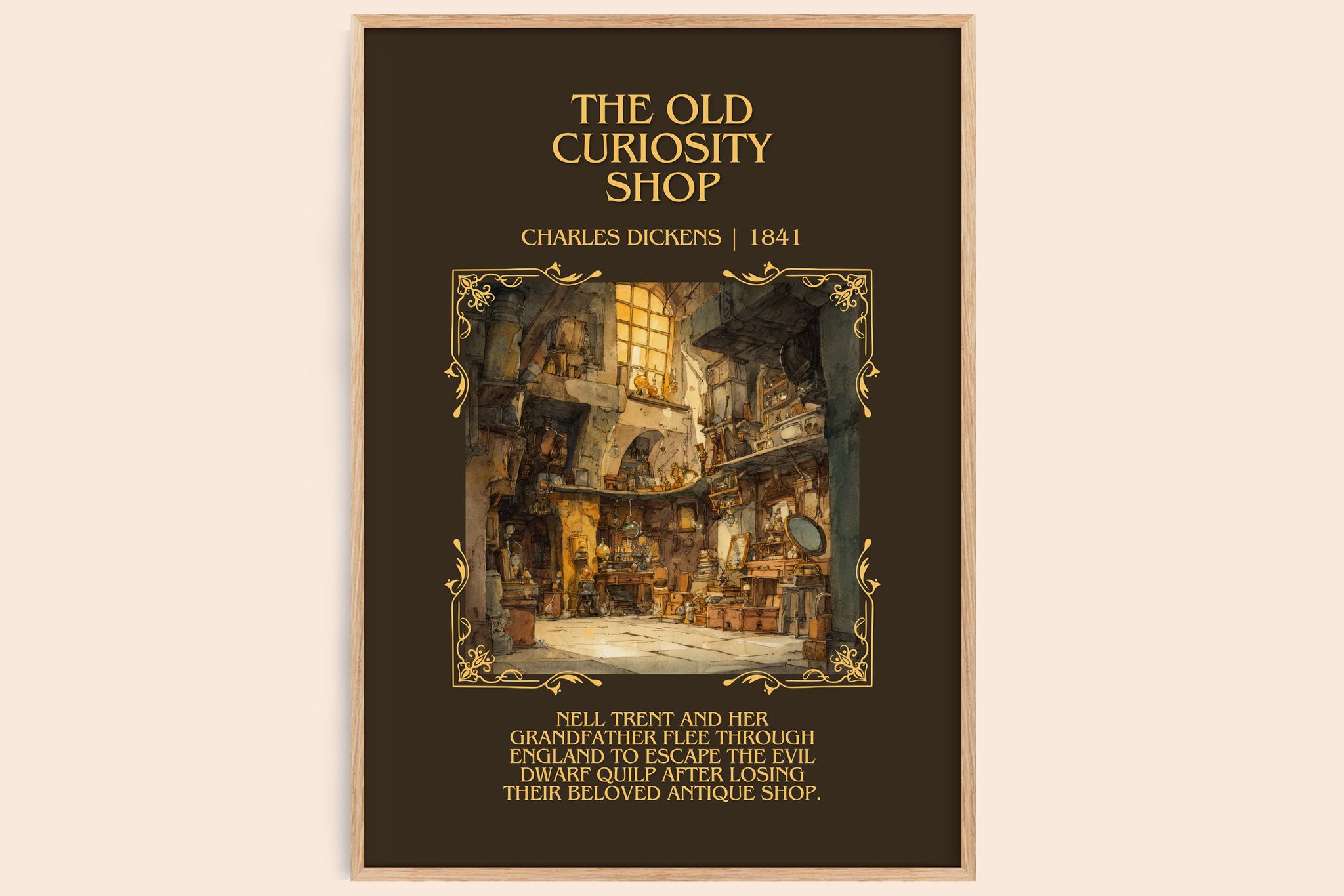 The Old Curiosity Shop Minimalist Book Poster by Charles Dickens