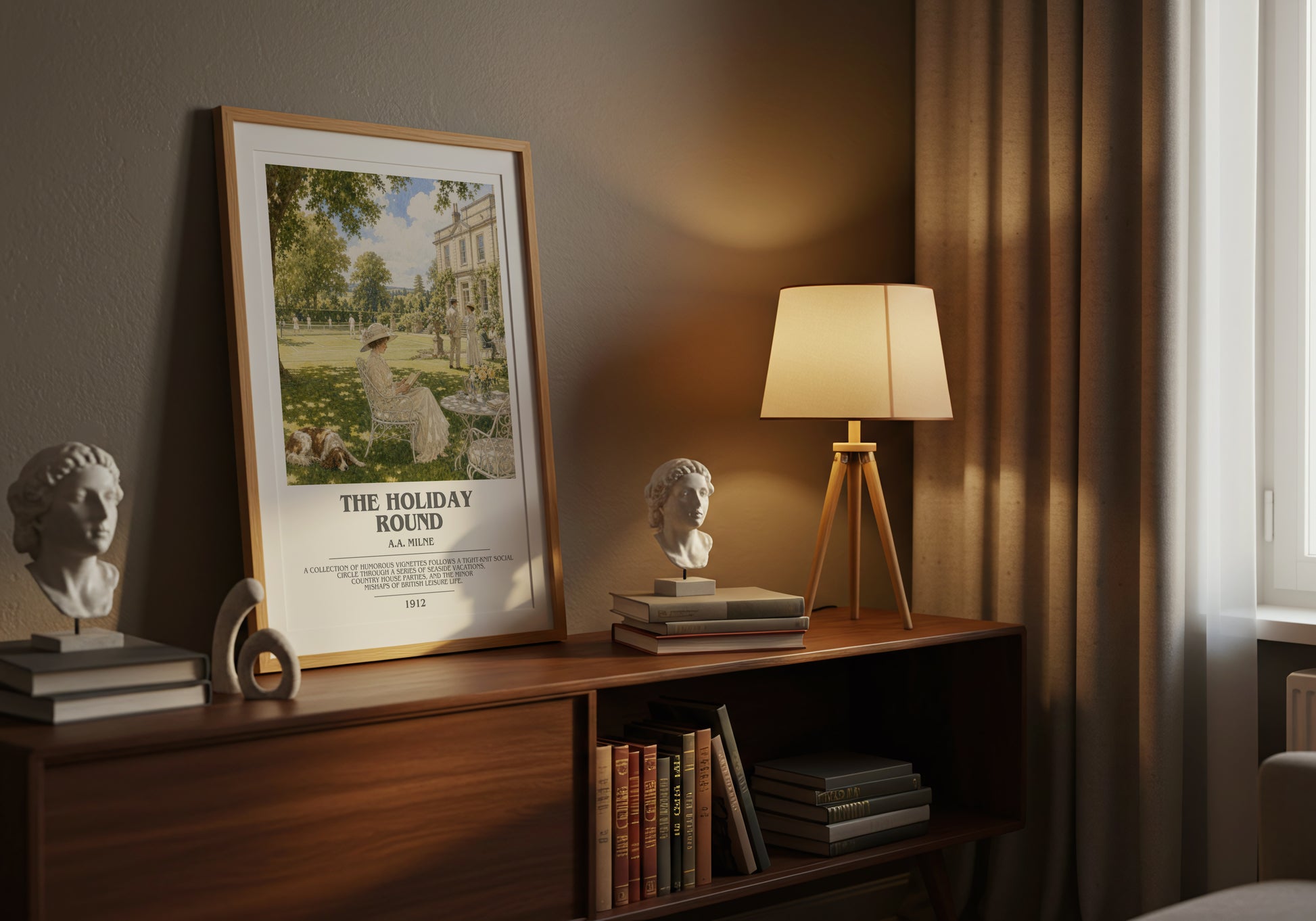 The Holiday Round bookish book poster framed on wall – non fiction wall art