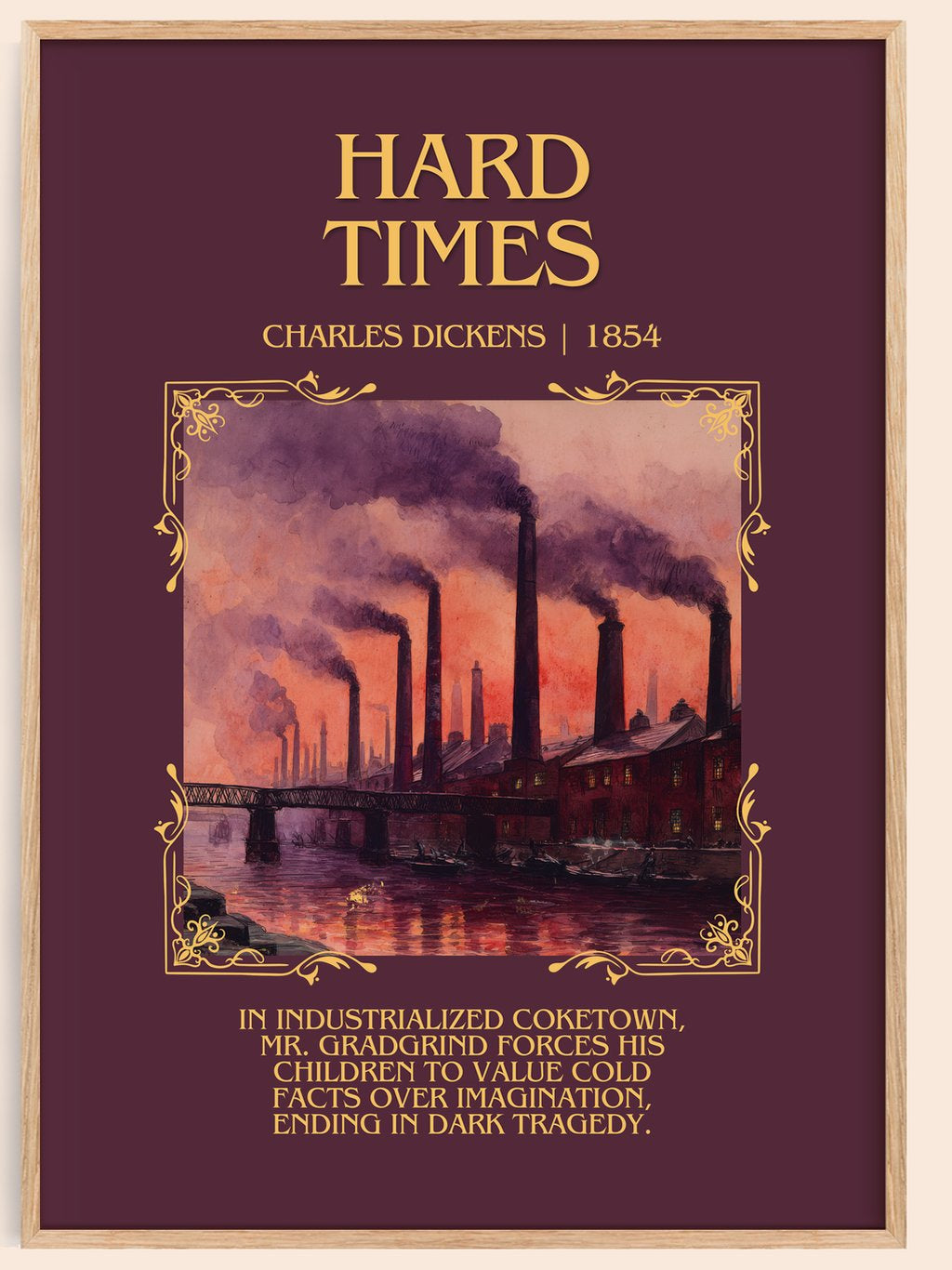 Hard Times Minimalist Book Poster by Charles Dickens – book poster