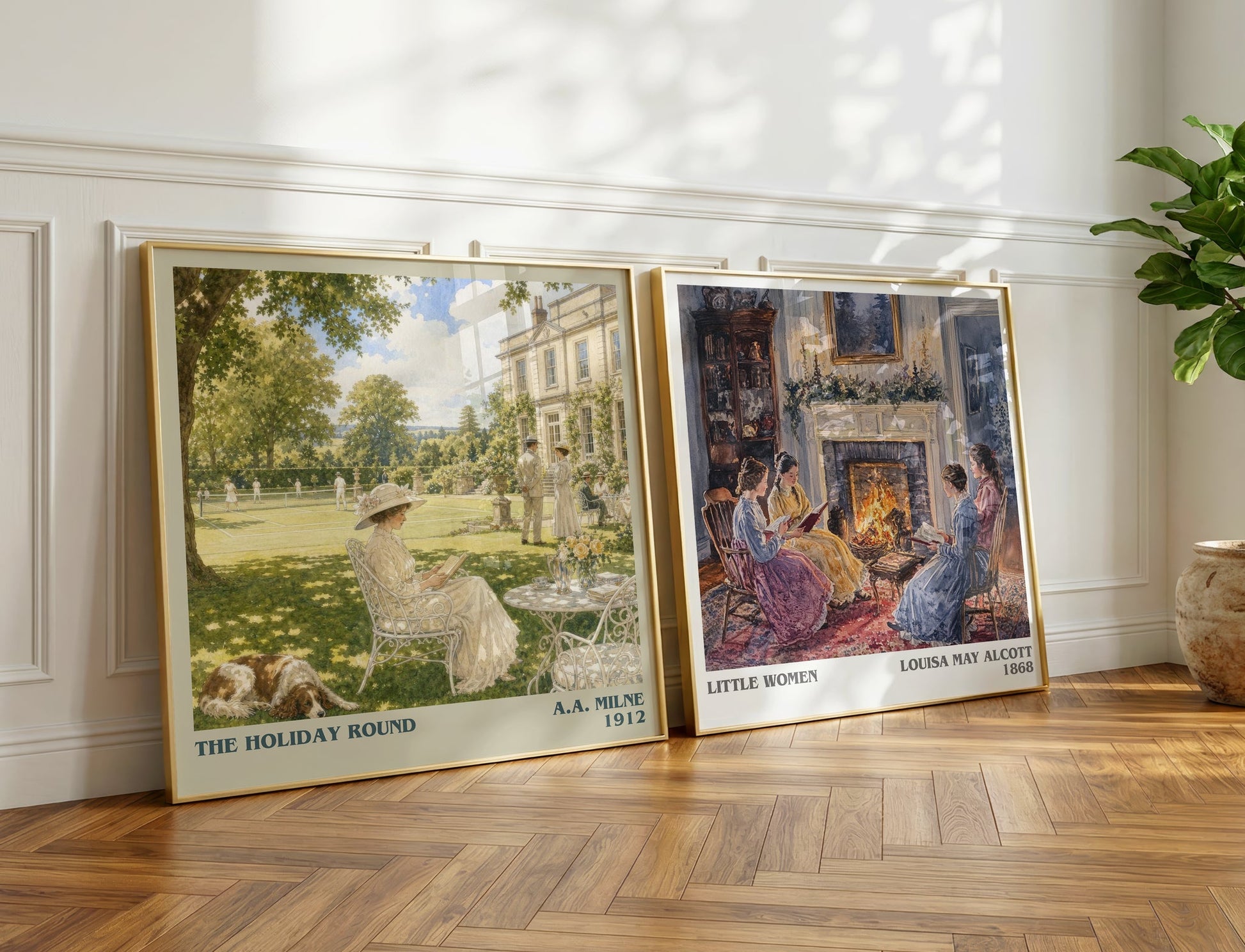 The Holiday Round literary print on bookshelf – A.A. Milne fan gift