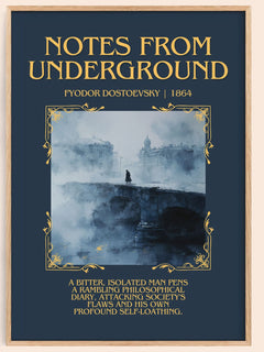 Notes From Underground Minimalist Book Poster by Fyodor Dostoevsky – image 1