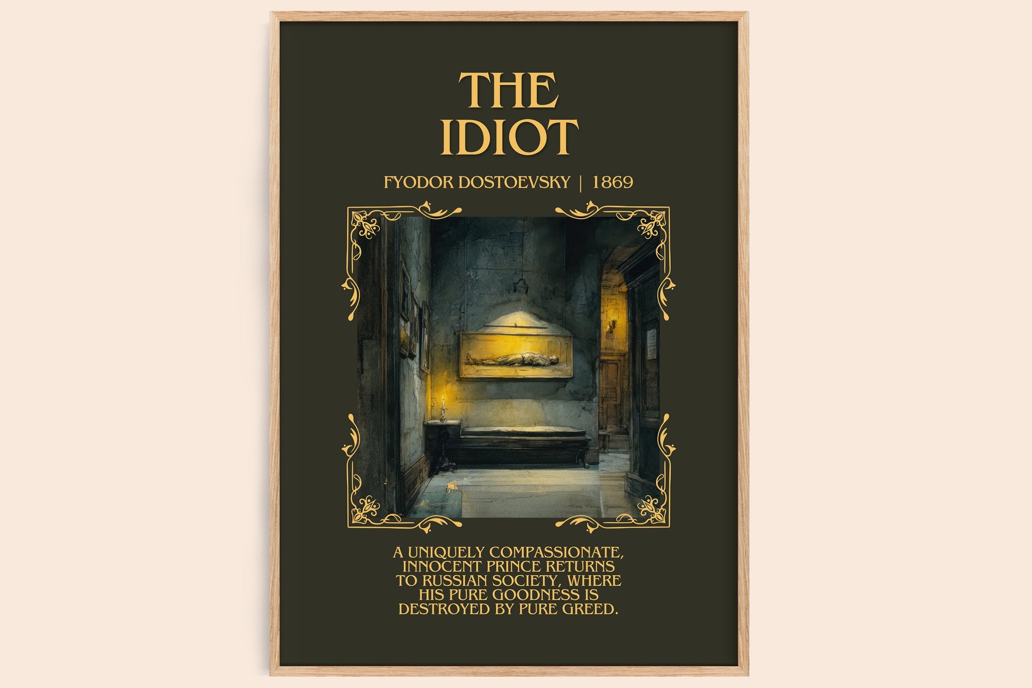 The Idiot Minimalist Book Poster by Fyodor Dostoevsky