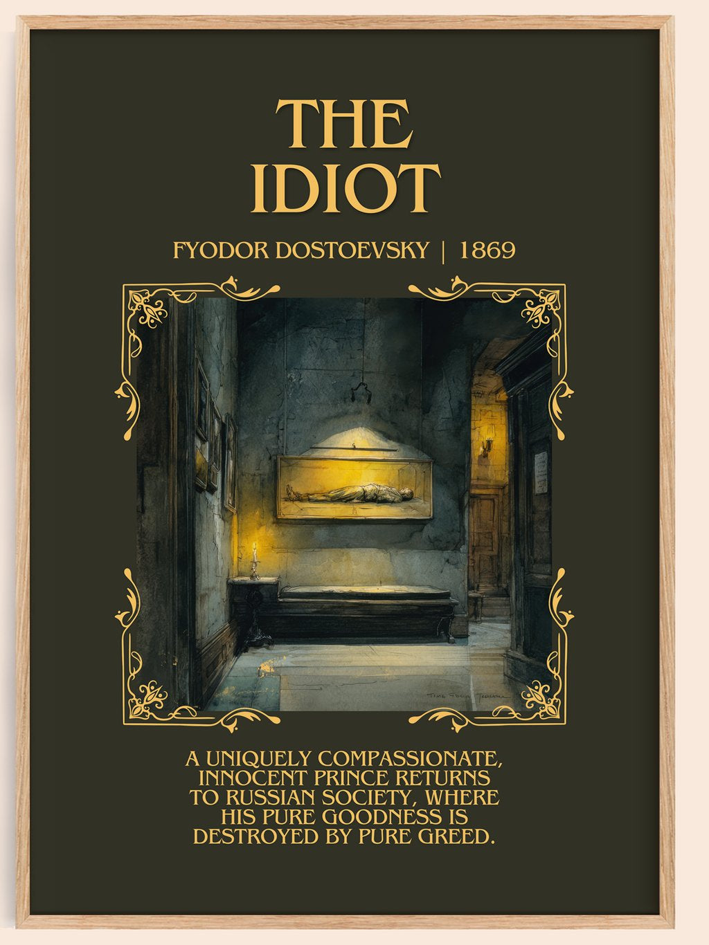 The Idiot Minimalist Book Poster by Fyodor Dostoevsky – book poster