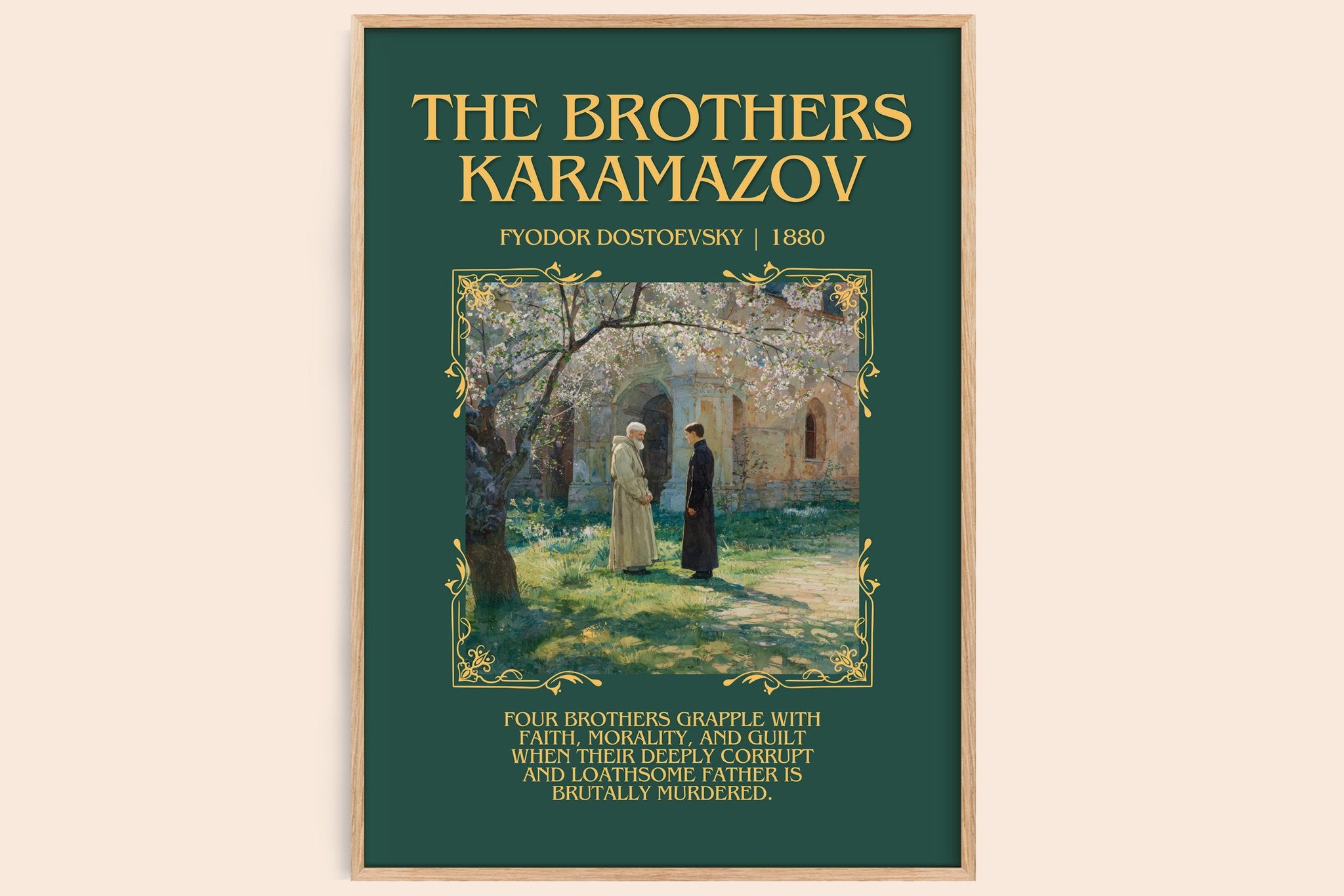 The Brothers Karamazov Minimalist Book Poster by Fyodor Dostoevsky