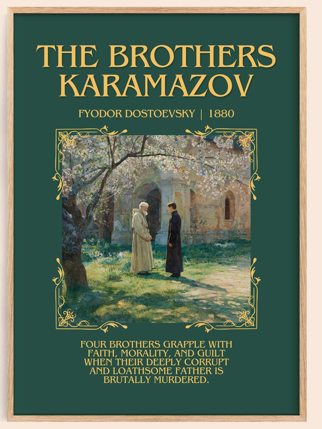 The Brothers Karamazov Minimalist Book Poster by Fyodor Dostoevsky – book poster