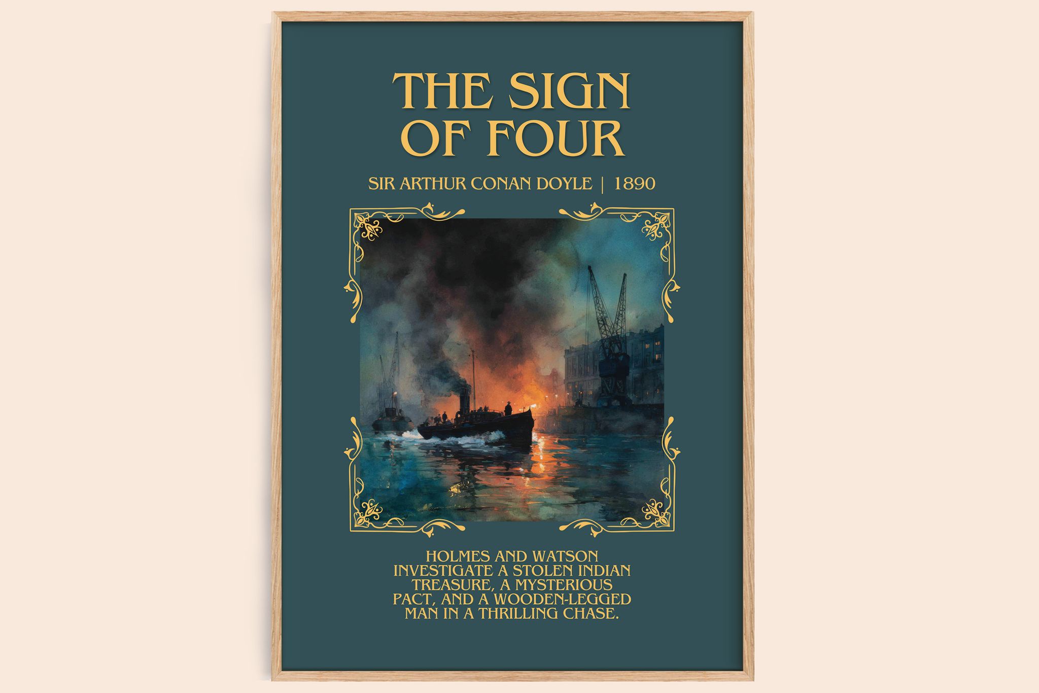 The Sign Of Four Minimalist Book Poster by Sir Arthur Conan Doyle