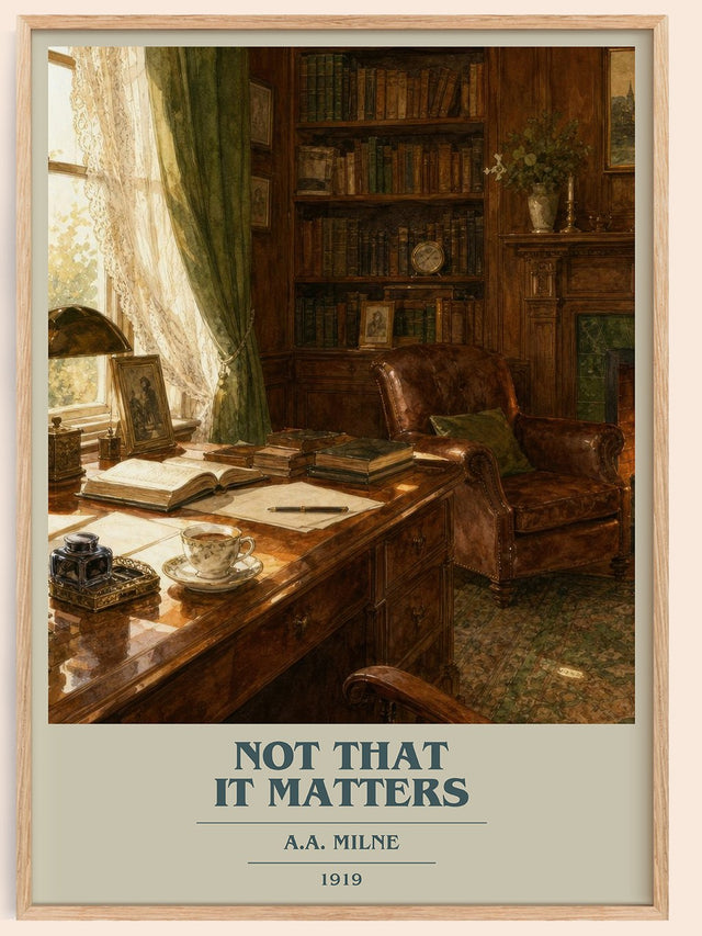Not That It Matters Book Cover Poster by A.A. Milne