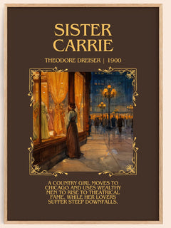 Sister Carrie Minimalist Book Poster by Theodore Dreiser – image 1