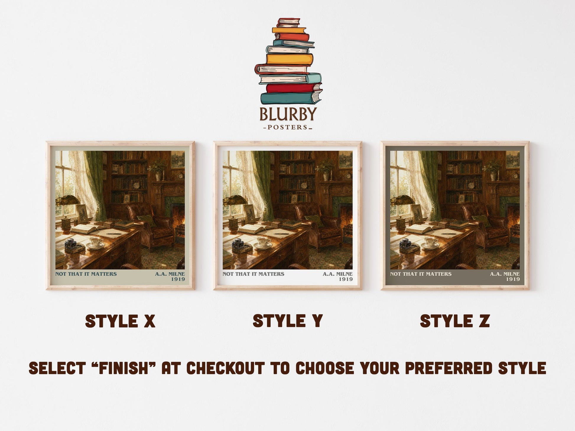 Not That It Matters literary print in frame leaning in hallway – non fiction wall art