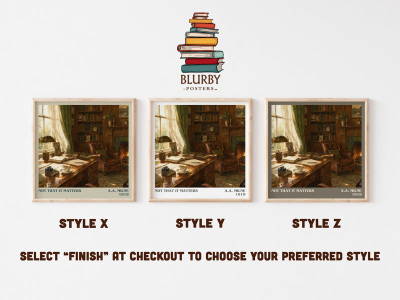Not That It Matters literary print in frame leaning in hallway – non fiction wall art