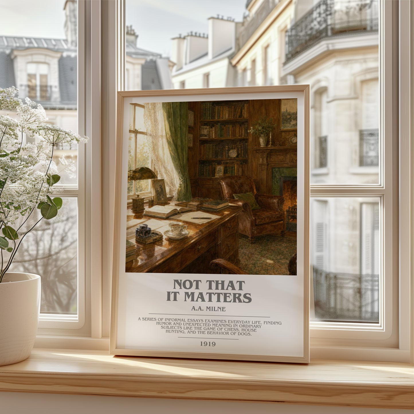 Not That It Matters bookish poster colour and style options – A.A. Milne book art