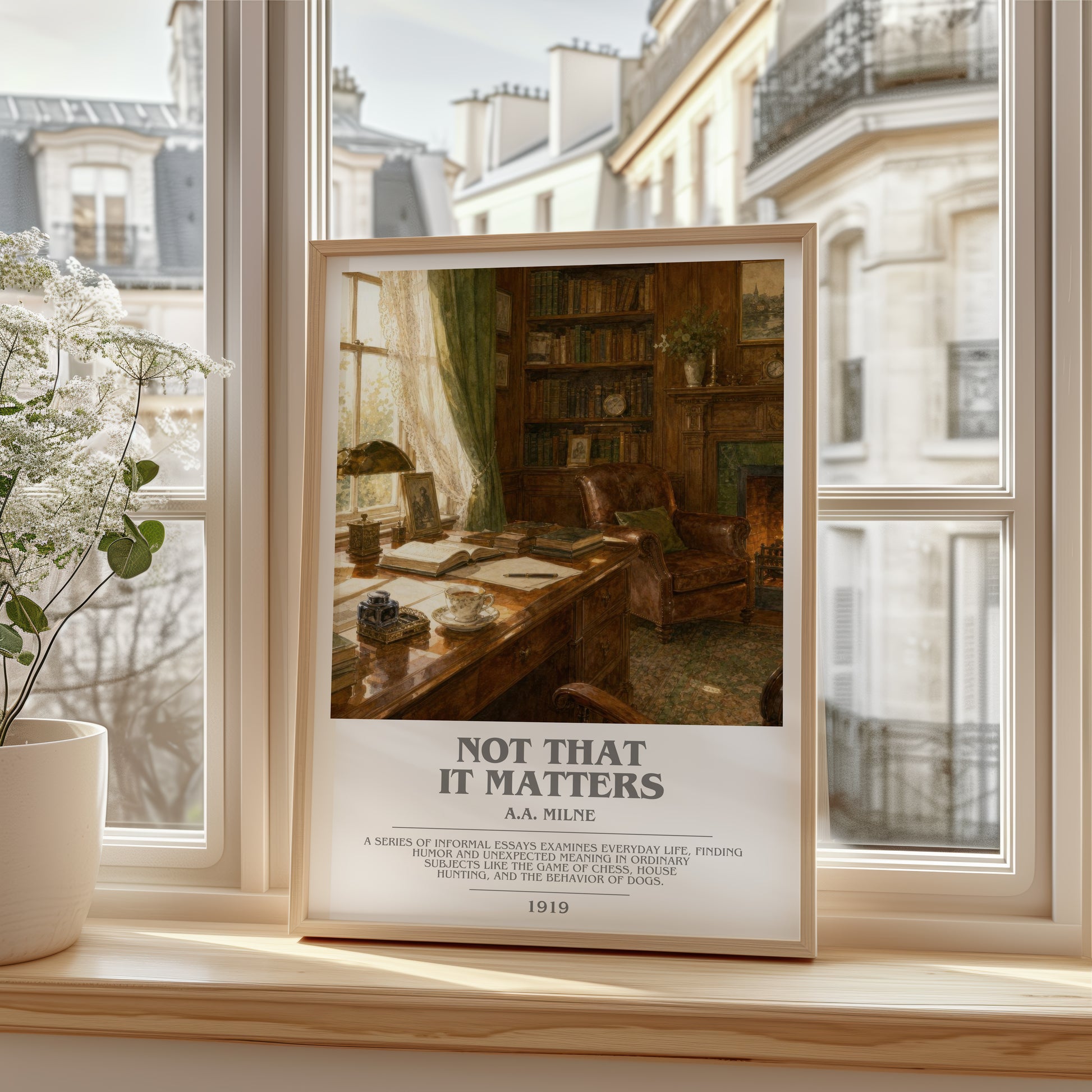 Not That It Matters bookish poster colour and style options – A.A. Milne book art