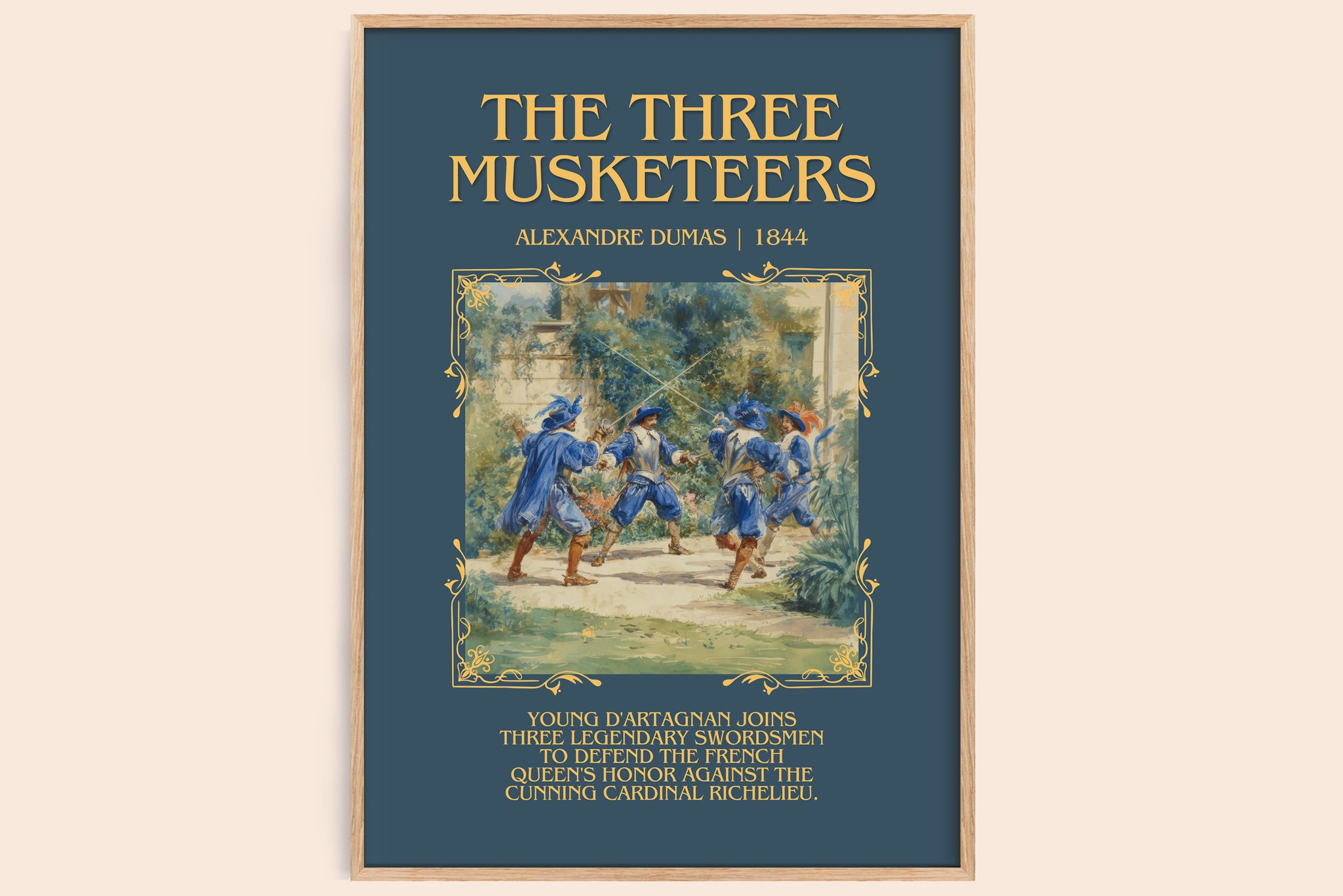 The Three Musketeers Minimalist Book Poster by Alexandre Dumas