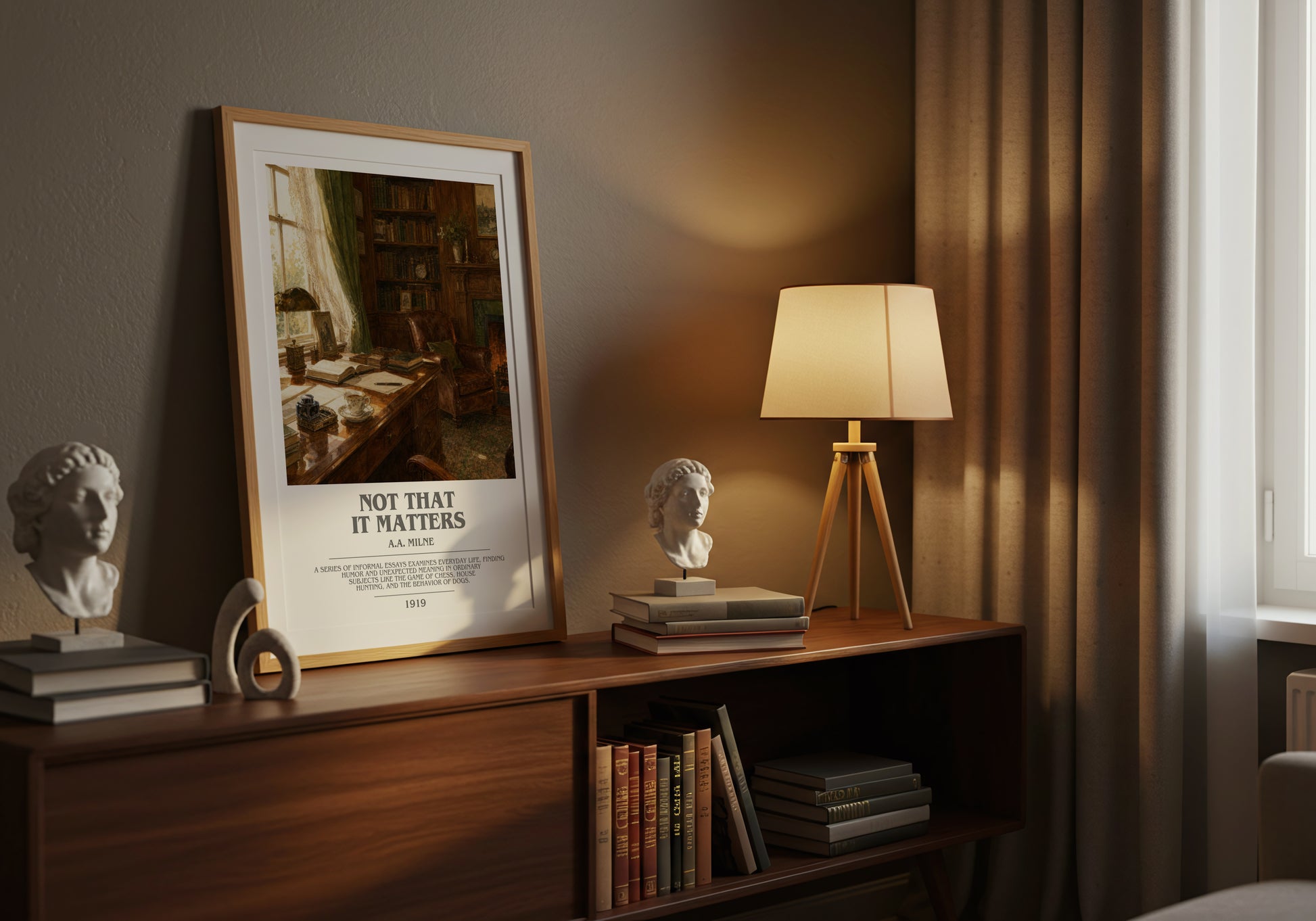 Not That It Matters bookish book poster framed on wall – non fiction wall art
