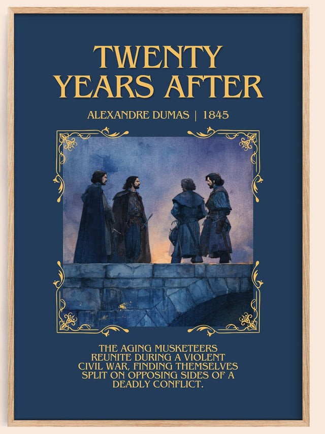 Twenty Years After Minimalist Book Poster by Alexandre Dumas