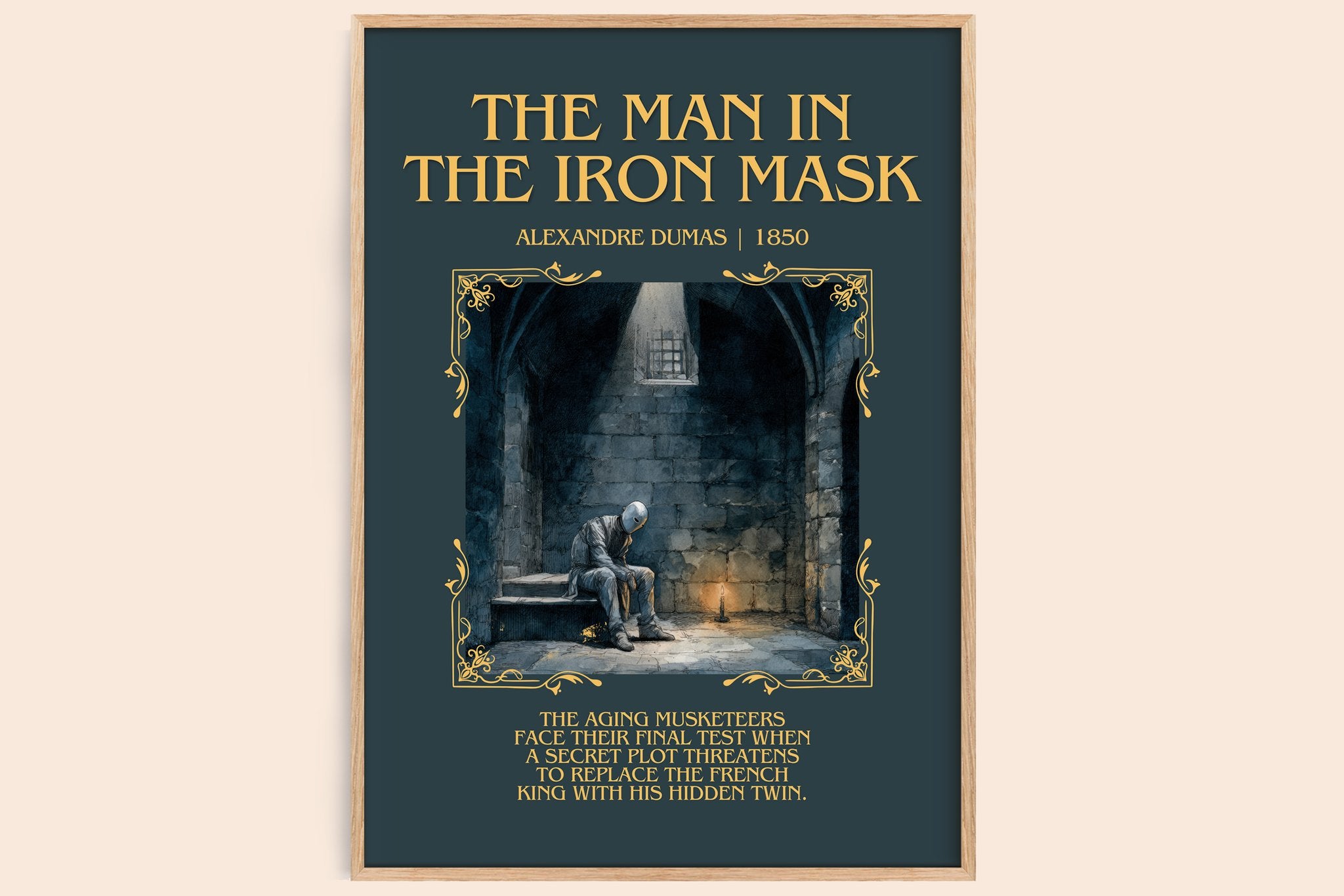 The Man In The Iron Mask Minimalist Book Poster by Alexandre Dumas