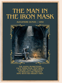 The Man In The Iron Mask Minimalist Book Poster by Alexandre Dumas – book poster