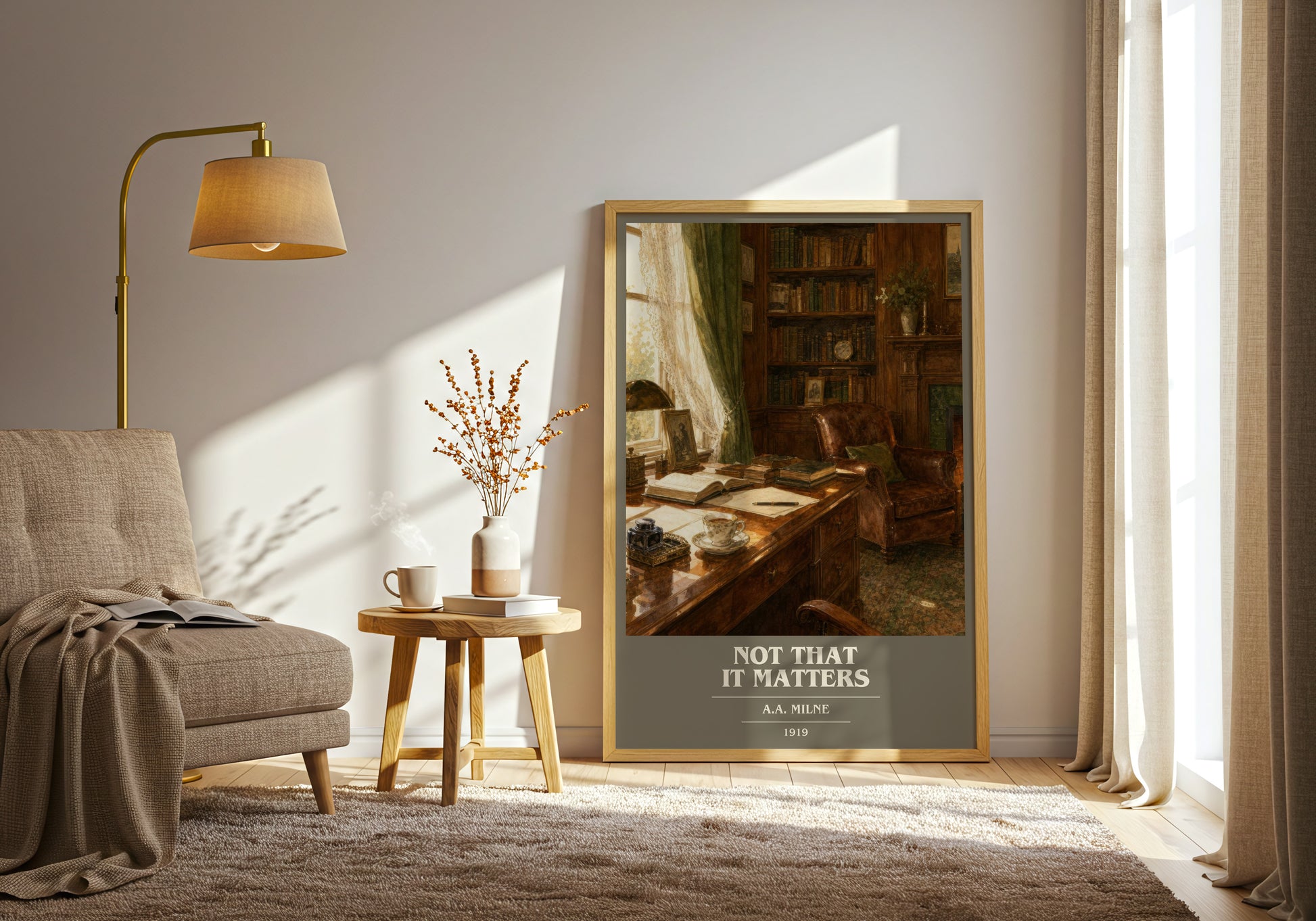 Not That It Matters book cover print on bookshelf – A.A. Milne fan gift