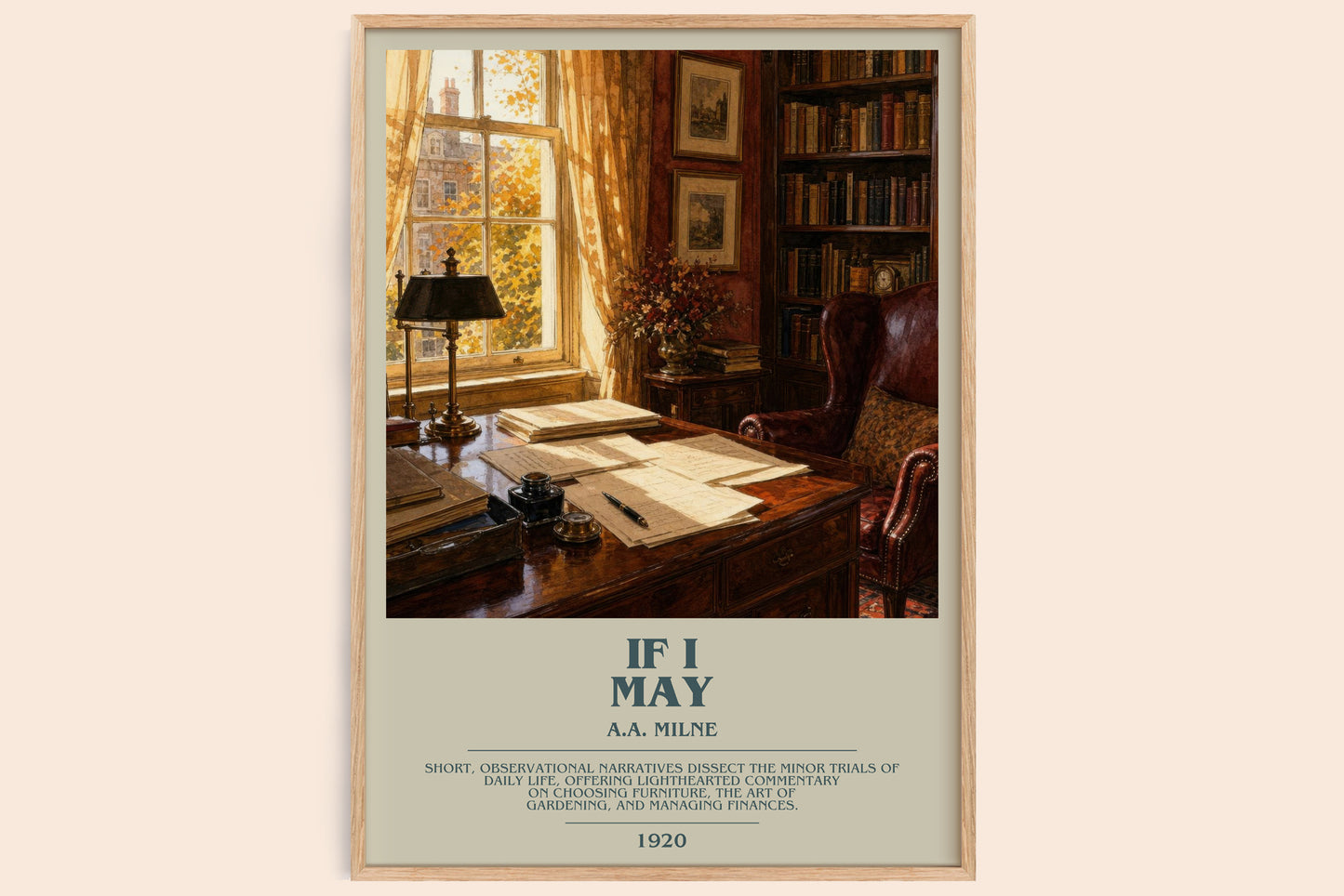 If I May bookish book poster by A.A. Milne – framed literary art print