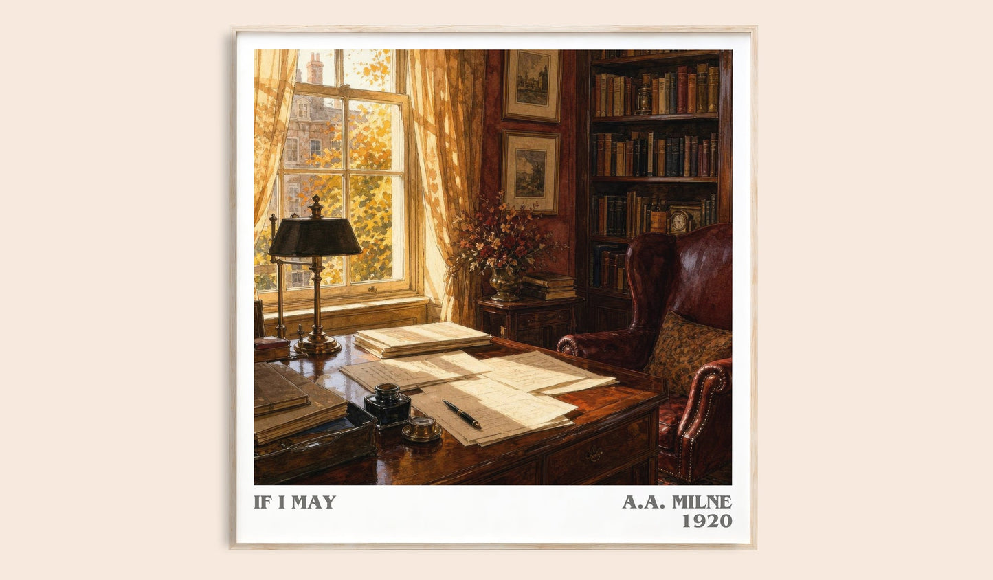 If I May literary book poster by A.A. Milne – framed literary art print
