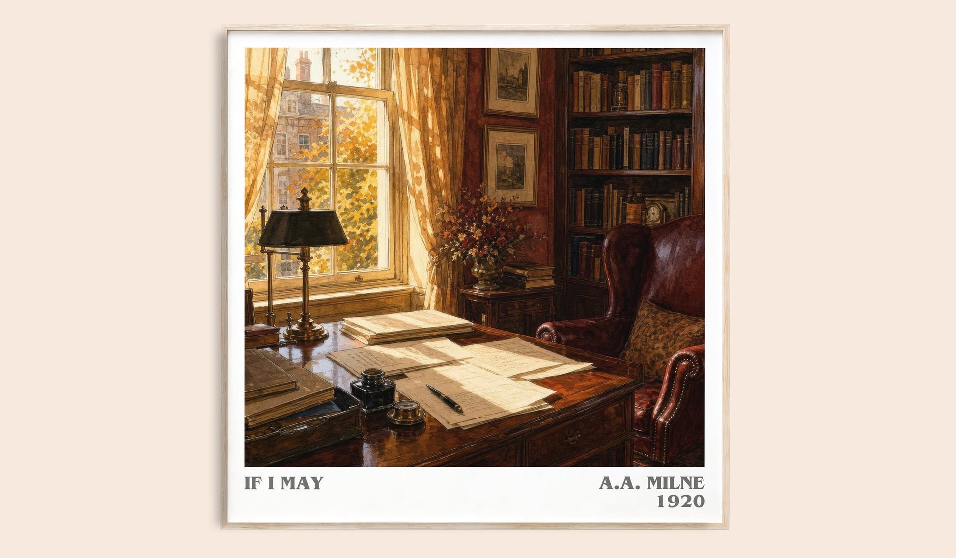 If I May literary book poster by A.A. Milne – framed literary art print
