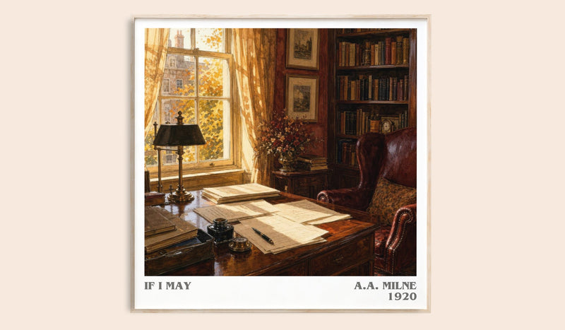 If I May literary book poster by A.A. Milne – framed literary art print