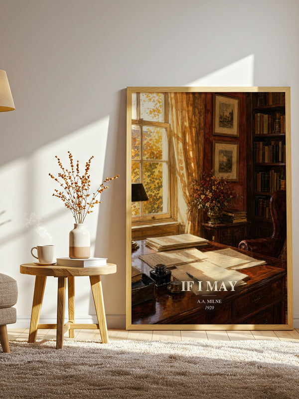 If I May watercolour print in frame leaning in hallway – non fiction wall art