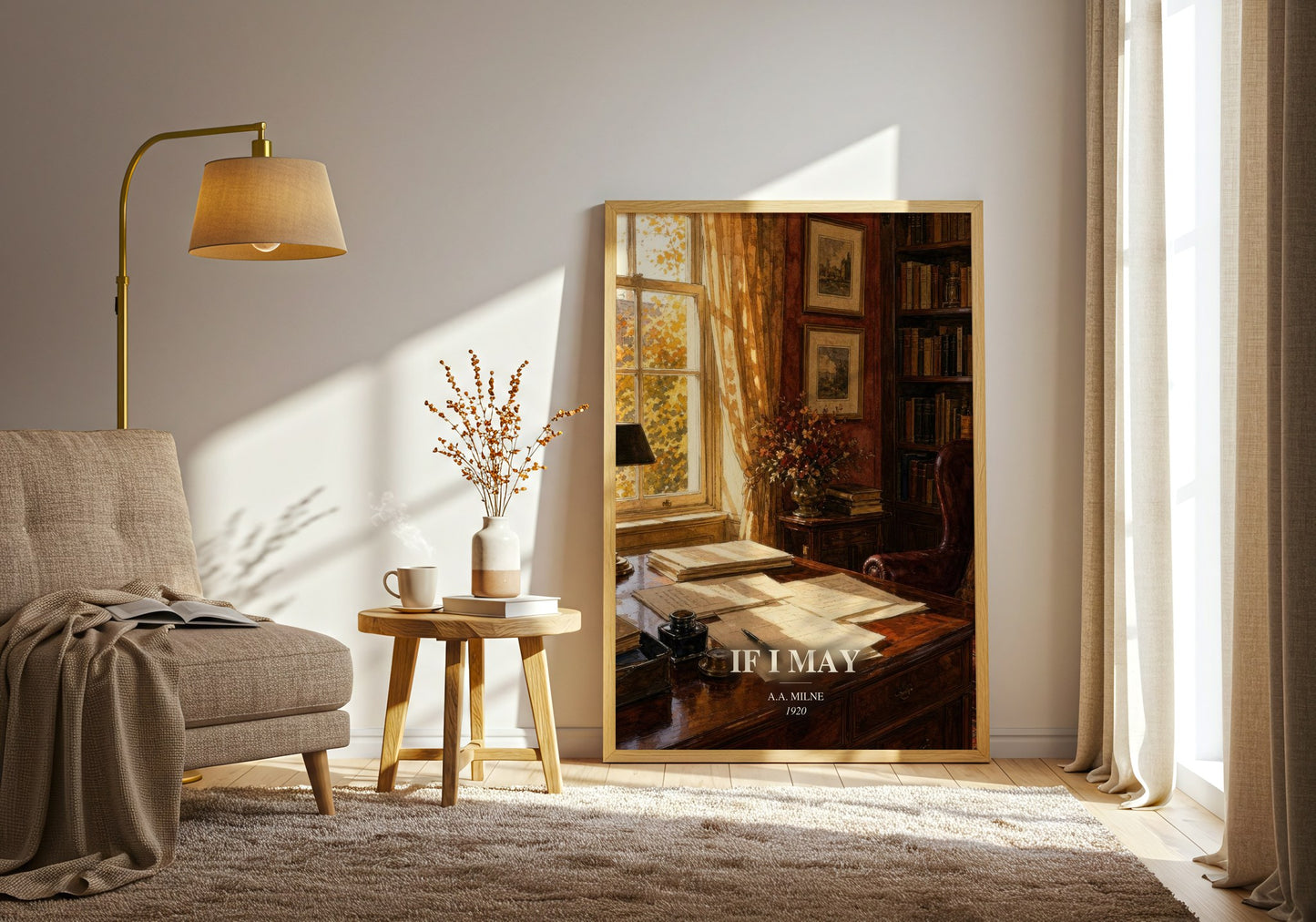 If I May watercolour print in frame leaning in hallway – non fiction wall art