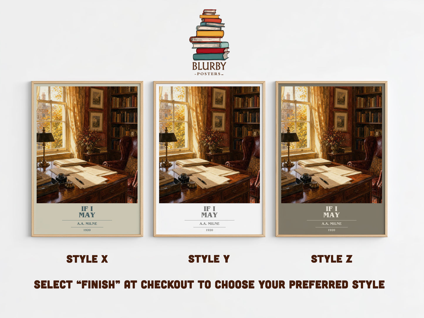 If I May book cover print in frame leaning in hallway – non fiction wall art