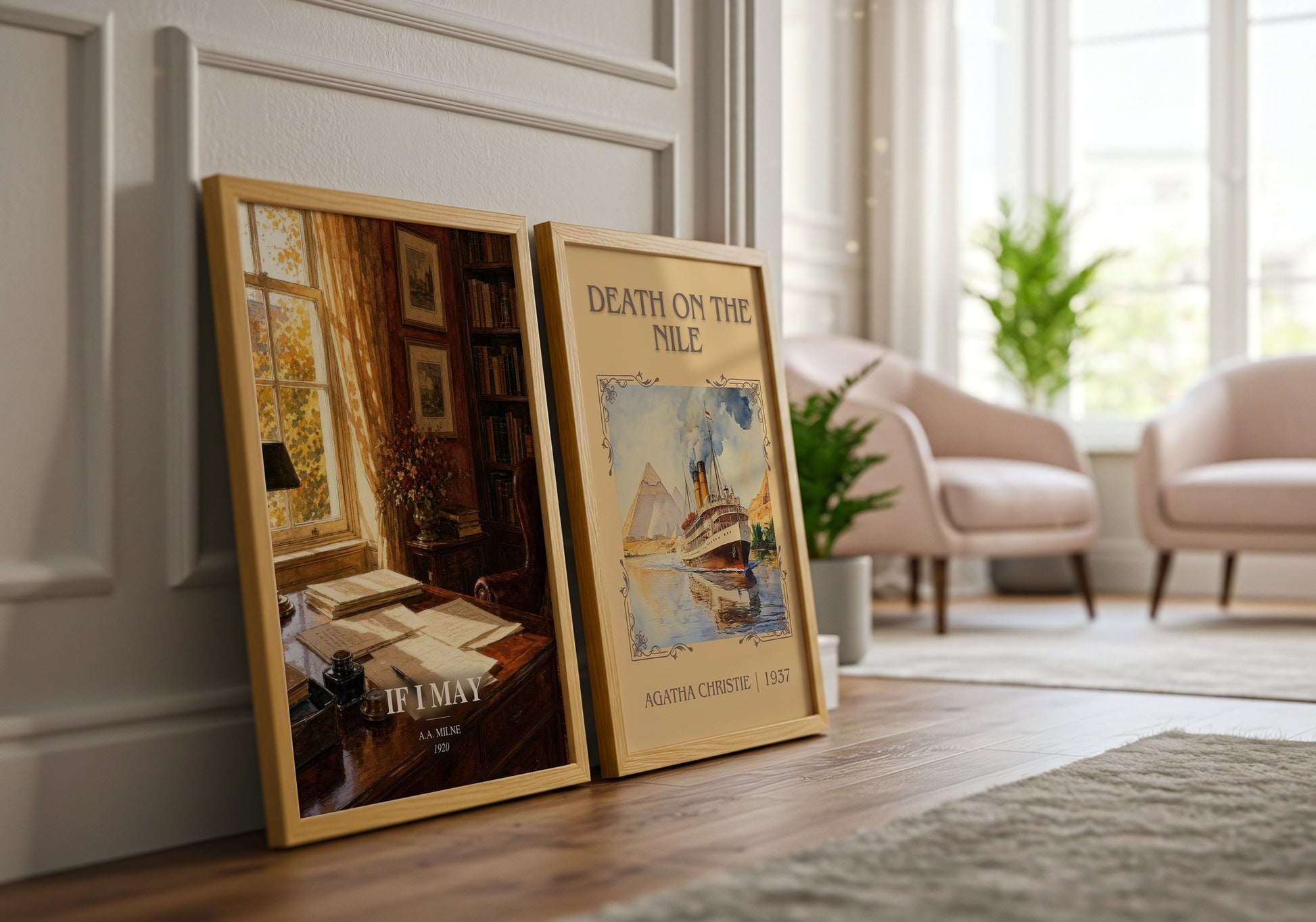 If I May watercolour print framed by window – literary home decor