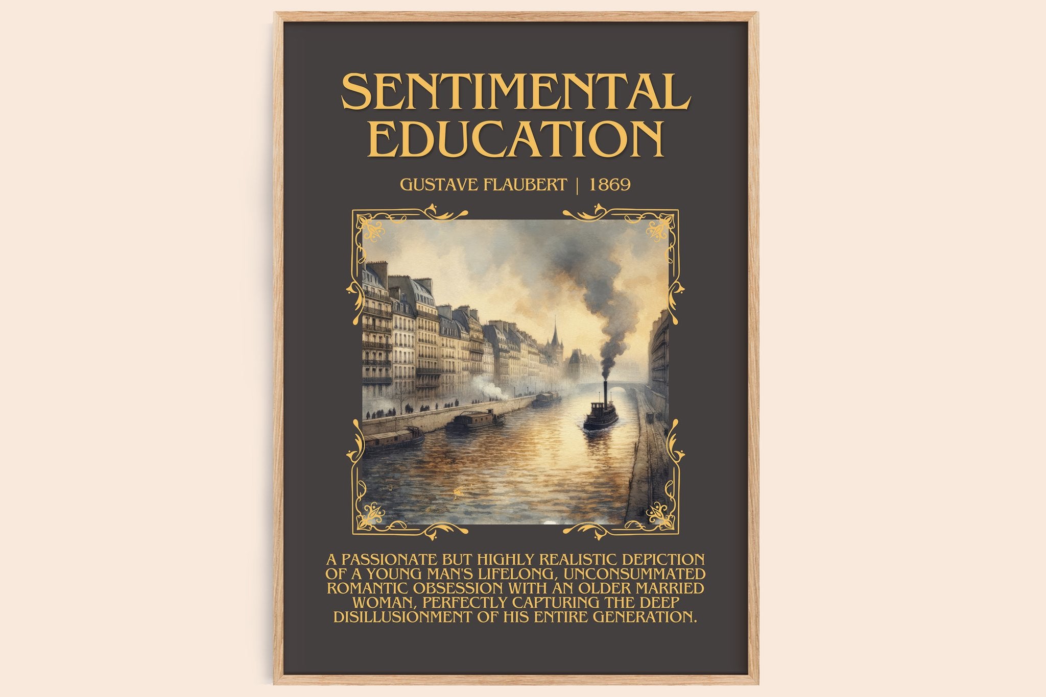 Sentimental Education Minimalist Book Poster by Gustave Flaubert